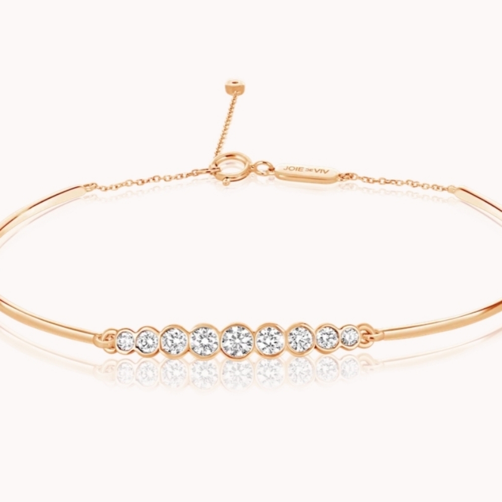 18kt Rose Gold .54 Diamond Bracelet 6.5 inches